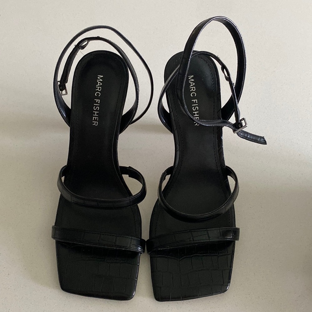 Black Square Toe Heels
